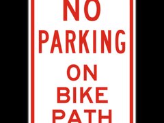 No Parking on Bike Path Sign